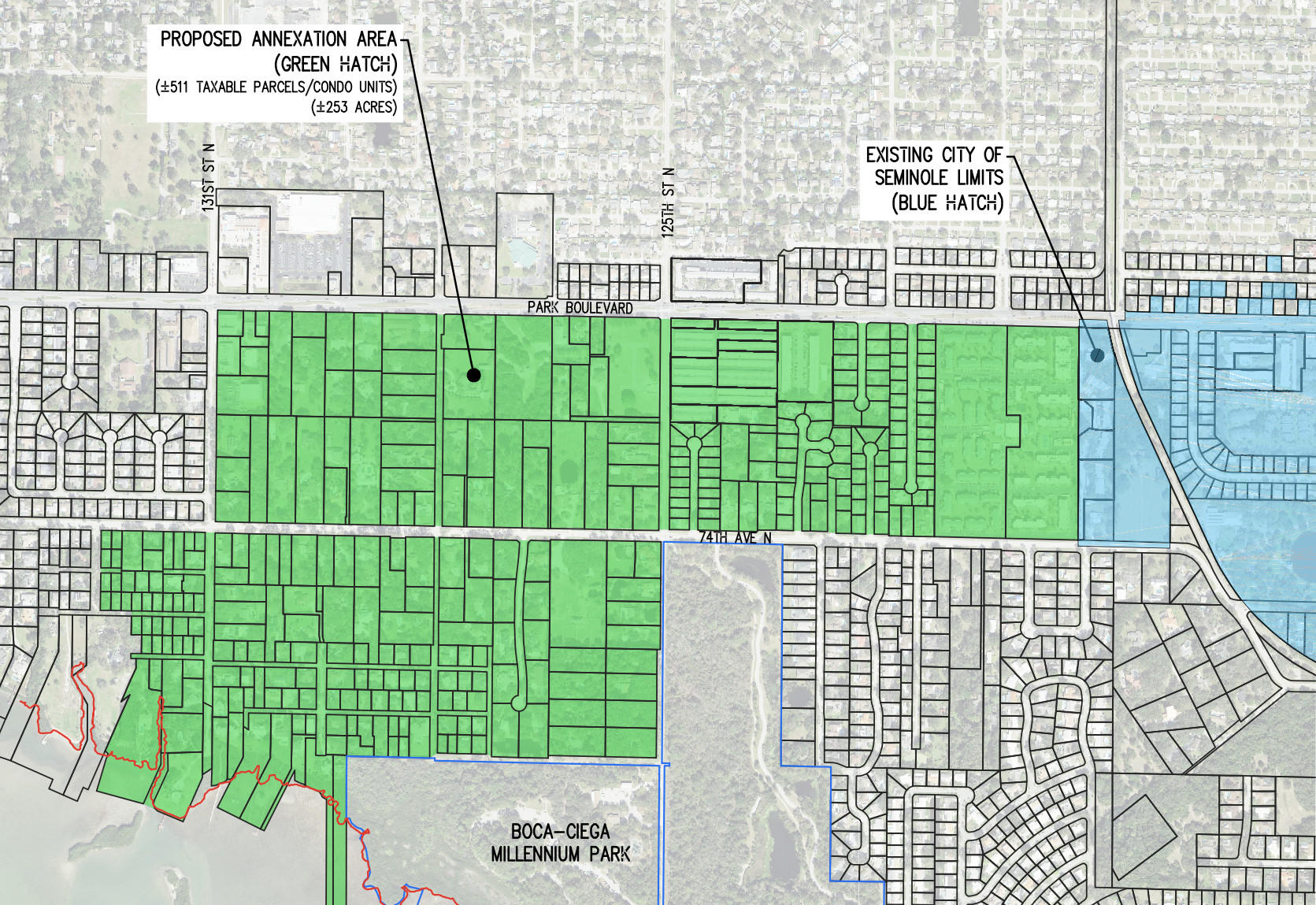 Map showing the proposed annexation area